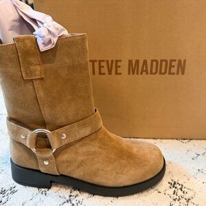 Steve Madden Tan Suede Combat Boots
